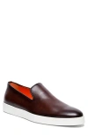 Santoni Pancia Slip-on Sneaker In Brown