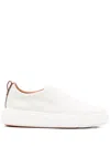 Santoni Leather Low-top Sneakers In Grey