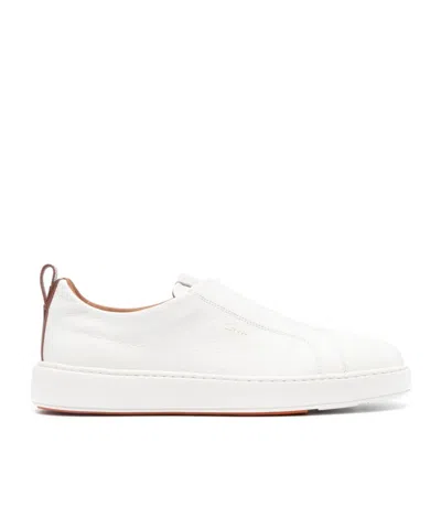 SANTONI SANTONI ROUND TOE SLIP-ON SNEAKERS
