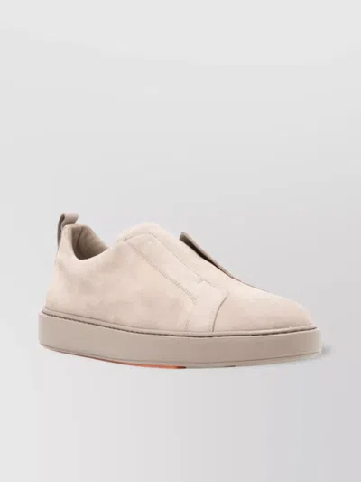 Santoni Leather Sneaker With Logo And Padded Ankle In Pink
