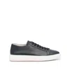 Santoni Sneaker Made Of Tumbled Leather In Burgundy