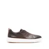 Santoni Mens Clean Icon Victory Leather Low-top Trainers Grey In Multi