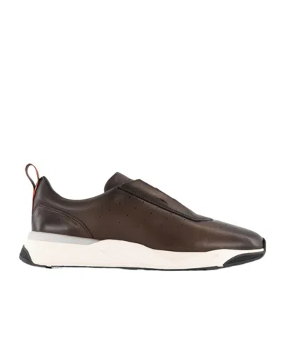 SANTONI SANTONI PERFORATED LOW-TOP SNEAKERS