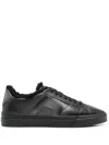 Santoni Mens Gloria Dbs Leather Low-top Trainers Blac In Black