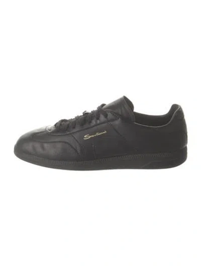 Pre-owned Santoni Leather Sneakers In Black