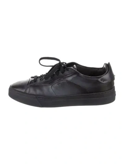 Pre-owned Santoni Leather Sneakers In Blue