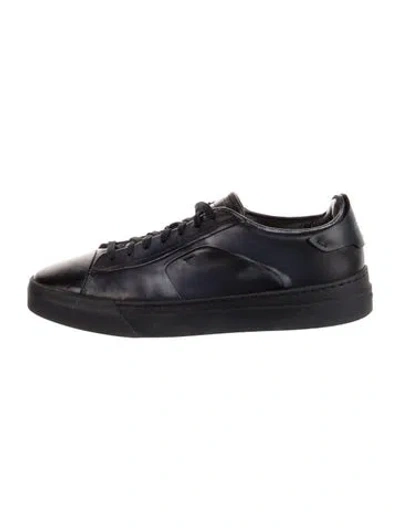 Pre-owned Santoni Leather Sneakers In Blue