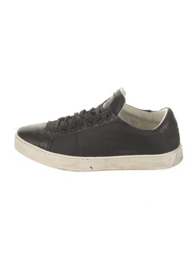 Pre-owned Santoni Leather Sneakers In Blue
