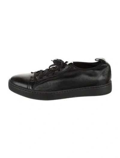 Pre-owned Santoni Leather Sneakers In Blue