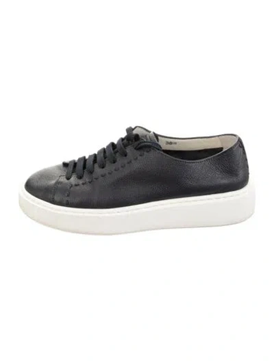 Pre-owned Santoni Leather Sneakers In Blue