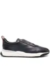 Santoni Mens Navy Innova Perforated Leather Low-top Trainers In Blue