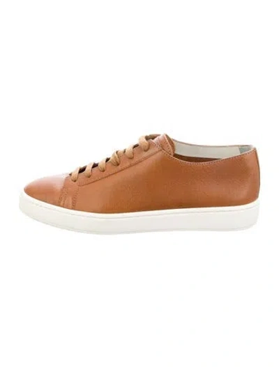 Pre-owned Santoni Leather Sneakers In Brown
