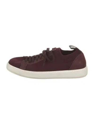 Pre-owned Santoni Leather Sneakers In Burgundy