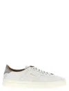 Santoni Tumbled Leather Double Buckle Trainer In White
