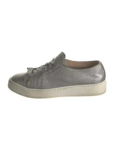 Pre-owned Santoni Leather Sneakers In Green