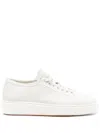 Santoni Low-top Rubber Sole Sneakers With Stitch Detailing In Grey