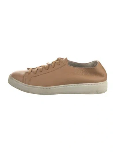 Pre-owned Santoni Leather Sneakers In Neutral