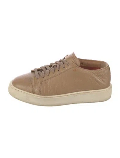 Pre-owned Santoni Leather Sneakers In Neutral
