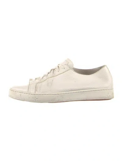 Pre-owned Santoni Leather Sneakers In Neutrals
