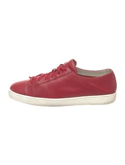 Pre-owned Santoni Leather Sneakers In Red