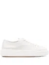 Santoni Low-top Rubber Sole Sneakers With Stitch Detailing In White
