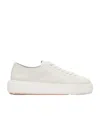 Santoni Low-top Rubber Sole Sneakers With Stitch Detailing In White