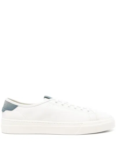 Santoni Leather Trainers In Multicolor