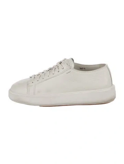 Pre-owned Santoni Leather Sneakers In White
