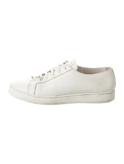 Pre-owned Santoni Leather Sneakers In White