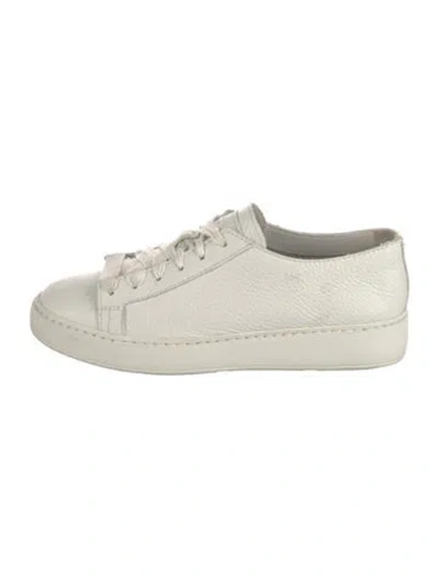 Pre-owned Santoni Leather Sneakers In White