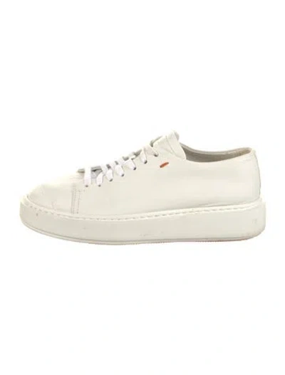 Pre-owned Santoni Leather Sneakers In White