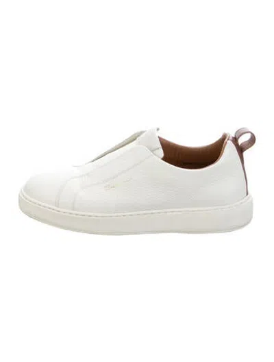 Pre-owned Santoni Leather Sneakers In White