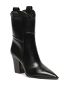 Santoni Leather Texan Ankle Boot In Black