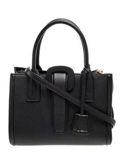 Pre-owned Santoni Leather Tote In Black