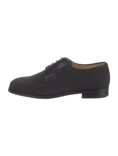 Pre-owned Santoni Leather Trim Embellishment Derby Shoes In Black