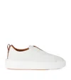 Santoni Leather Slip-on Sneaker In White