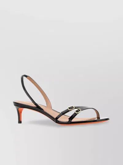 Santoni Leather Virna Sandals Buckle Detail