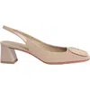 Santoni Womens Pink Patent Leather Mid-heel Slingback In Pink