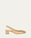 Santoni Suede Lemon Slingback Heels 50 In Beige