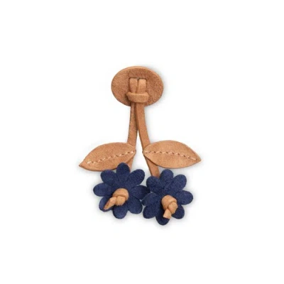 Santoni Light Brown And Blue Suede  Flora Tassels Urbino Brown In Multi