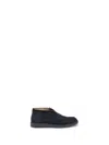 Santoni Midnight Blue Calf Suede Slip-on Shoes With Branded Insole In Black