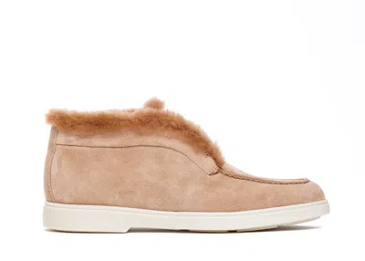 Santoni Flats In Beige