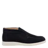 Santoni Black Suede Desert Boot In Blue