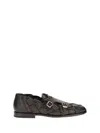 Santoni Woven Weave Loafers In Brown