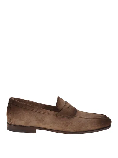 Santoni Loafers In Brown