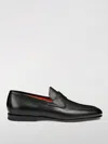 Santoni Penny Leather Loafers In Schwarz