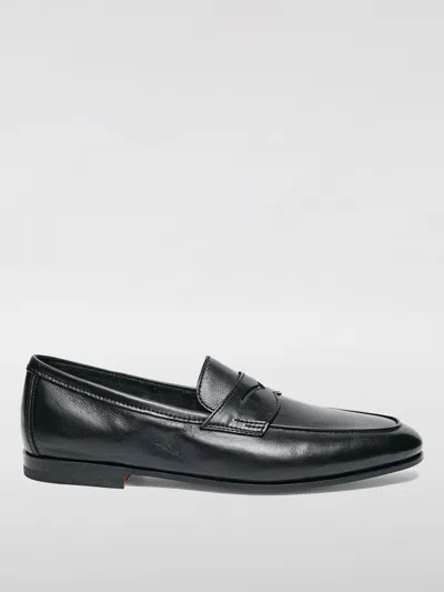 Santoni Loafers  Men Color Black In Schwarz