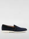 Santoni Mocassino  In Camoscio In Blue