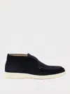 Santoni Midnight Blue Suede Digits Ankle Boots In Black