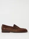 Santoni Almond Toe Suede Loafers With Rubber Sole In Brown
